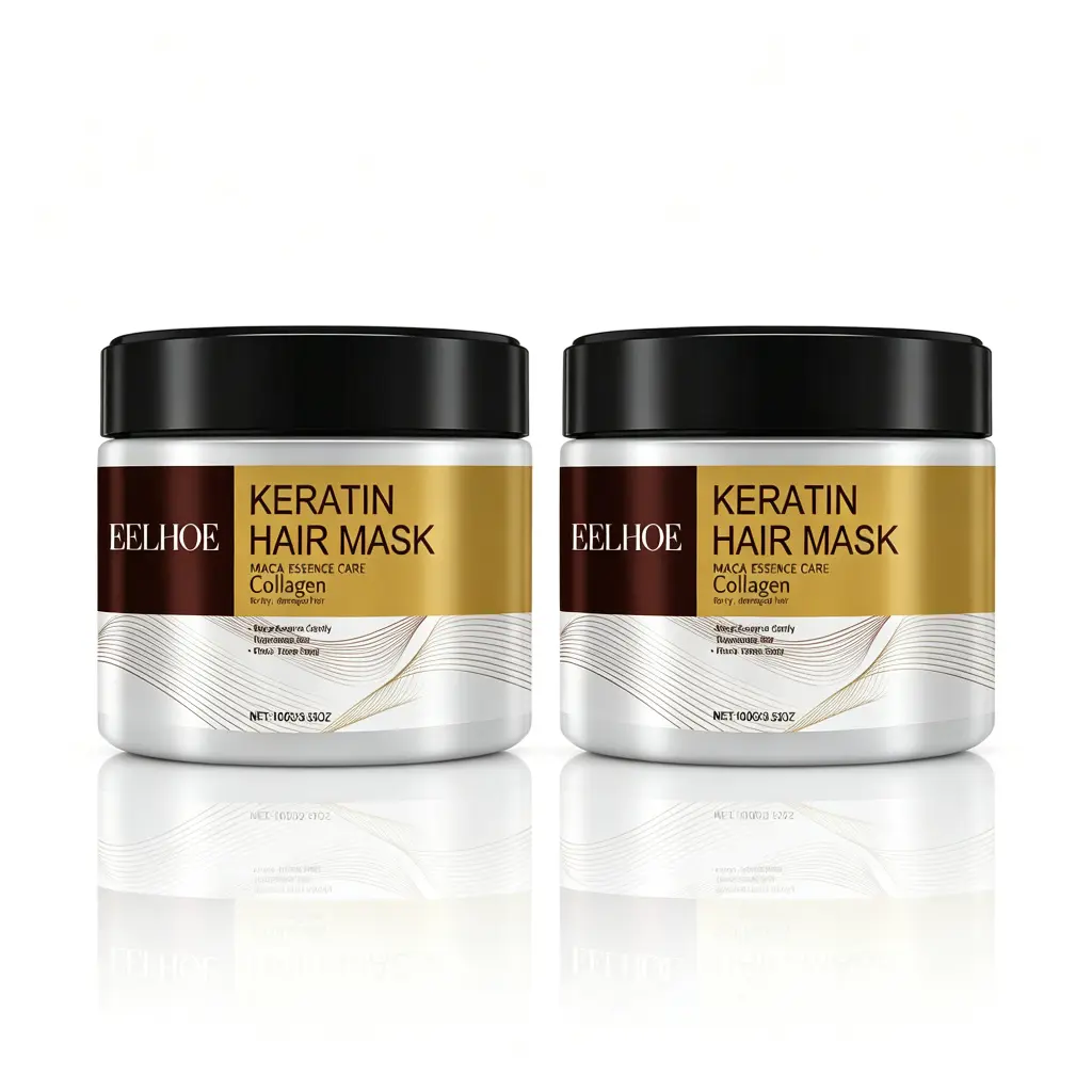 EELHOE Collagen Hair Mask, Deep Repair & Conditioning Treatment with Argan/Coconut, Haircare Moisturizer for Dry Damaged Hair - Hydrating, Restoring, Repairing Formula, Restore