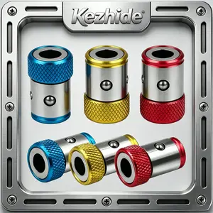 6pcs Anti-Slip Magnetic Ring Bit Screwdriver Head Aluminum Blue Red Yellow 2.4*1.5*1.2cm High Performance Tool Accessories