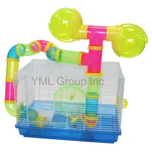 YML  Dwaft Hmaster Mice Cage with Color Translucent Tubes- Base and Accessories - color may vary.