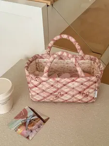 Floral Foldable Storage Basket, Multi-use Portable Organizer Bag for Car Home Clothes Sundries