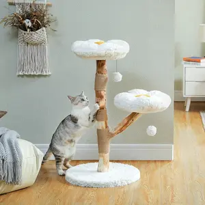 Indoor and Outdoor Pet Climbing Tower with Scratching Post Perches and Toys Made of Modern Wood for Dogs Cats and Tarantulas Washable Orthopedic and Waterproof