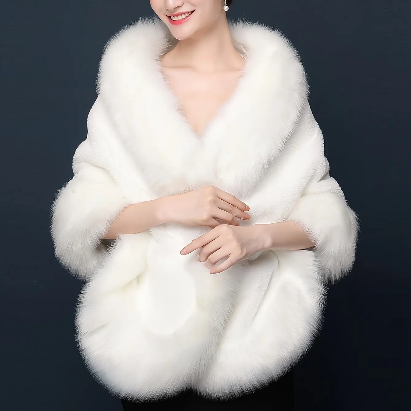 Elegant White Faux Fur Wrap Shawl for Women, Soft and Warm Party Wear for Weddings & Winter Events, Fake Fur Scarves, Faux Fur Shawls