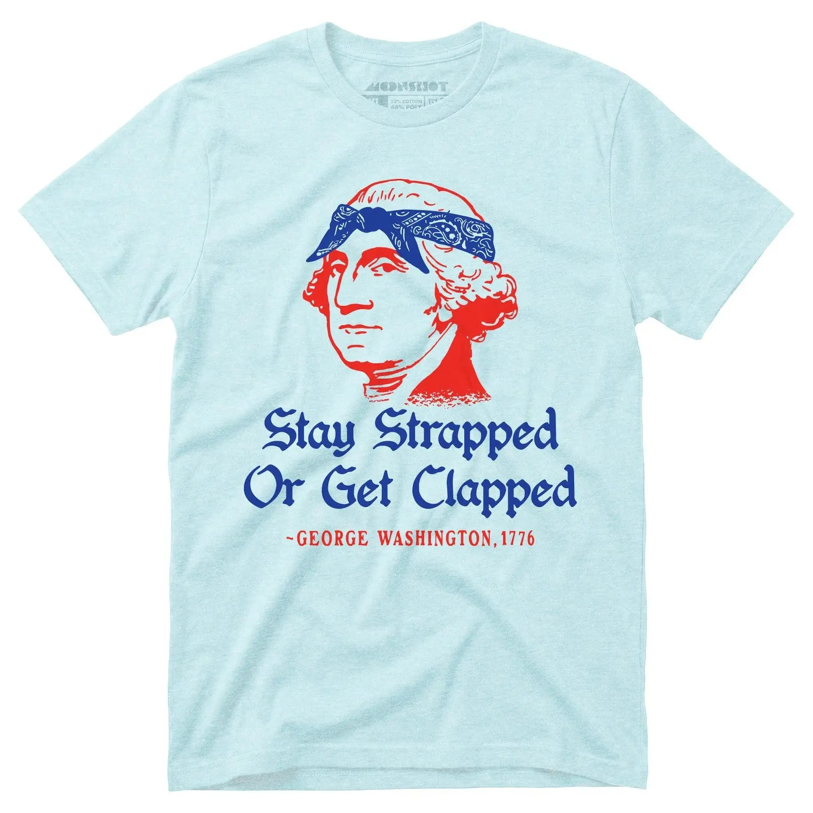 Men's Short-Sleeve Round-Neck Graphic T-Shirt, 100% Cotton Menswear Top with Funny 4th of July George Washington Design, Patriotic Father's Day Gift, Screen-Printed Casual Wear