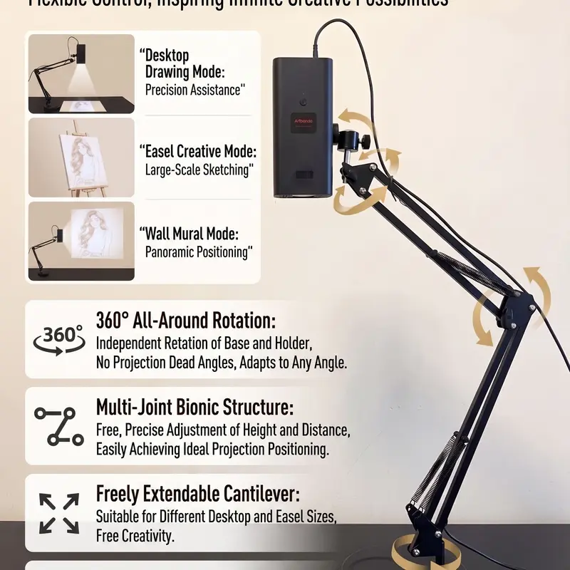 360 degree adjustable mechanical arm