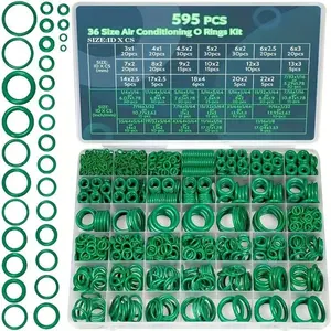 595pcs Nitrile Rubber O-Ring Set, Heavy Duty, Industrial, Oil Resistant, High Temperature, Car Repair, Water Pipe Seal, Multiple Sizes, Storage Box Included