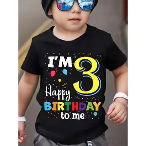 A Comfortable Round-Neck T-Shirt for a Three-Year-Old Birthday Party.