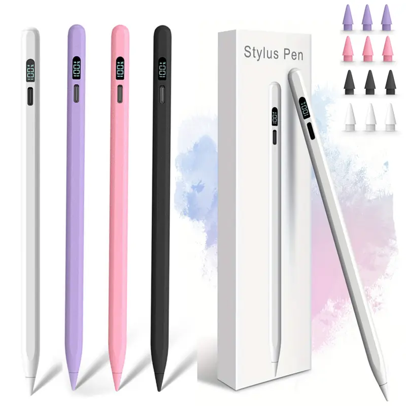 MEKO LED Capacitive Pen Stylus for iPads (10/9/8/7/6th Gen, Pro 11"/12.9" M4, Air 5/4/3 M2, Mini 6/5) - 1× iPad Stylus Pen, Tablet Accessory, 15-Min Fast Charging, Palm Rejection, Tilt Sensitivity, LED Power Display, Button, 11 Hours Battery Life, Art Use