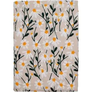 Handmade 5.5x8.5 Privacy Book Cover Fixed Non-Stretch Fabric Sleeve Protector with Bookmark for Small Bible Paperback Journal Women, Ideal Birthday Gift - Daisy 2