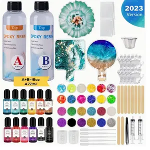 82Pcs DIY Coaster Silicone Molds Resin Kit Cutting Serving Board Mold With DIY Geode Tray Molds Pigments Tools For Starter Beginners Bundle Epoxy Resin Coasters Casting Kit Cup Mats Home Decoration Set