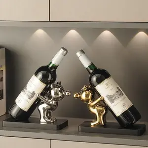 Wine Rack, 1 Count Sturdy Creative Bear Design Wine Holder, Wine Bottle Display Rack, Home Decor for Living Room Bedroom, Unique Holiday and Birthday Gift, Utensils [bottle Not Included]