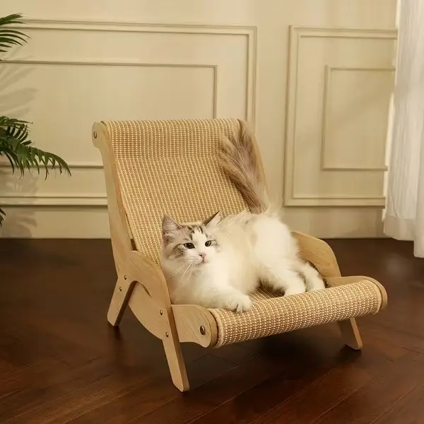 Extra-Large Cat Hammock Lounger - Durable Nylon All-Season Cat Sofa Bed with Scratch Pad | Comfortable Elevated Resting Spot for Indoor Cats