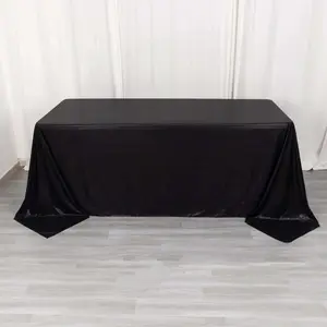 Sequin Dots Polyester Rectangle Tablecloth 90"x132" Black Shimmer - Seamless, Wrinkle Free & Glittering Table Cover
