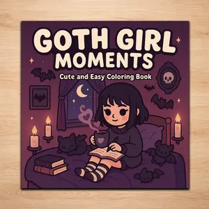 Gothic Halloween Coloring Gift Book for Teens & Adults, Fun Ghost Themed Pages, Relax & De-Stress, Perfect for Stress Relief