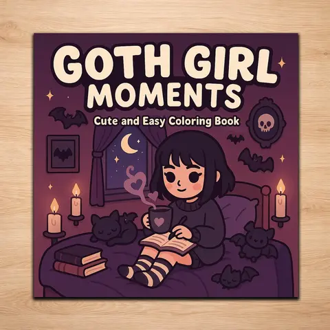 Gothic Halloween Coloring Gift Book for Teens & Adults, Fun Ghost Themed Pages, Relax & De-Stress, Perfect for Stress Relief