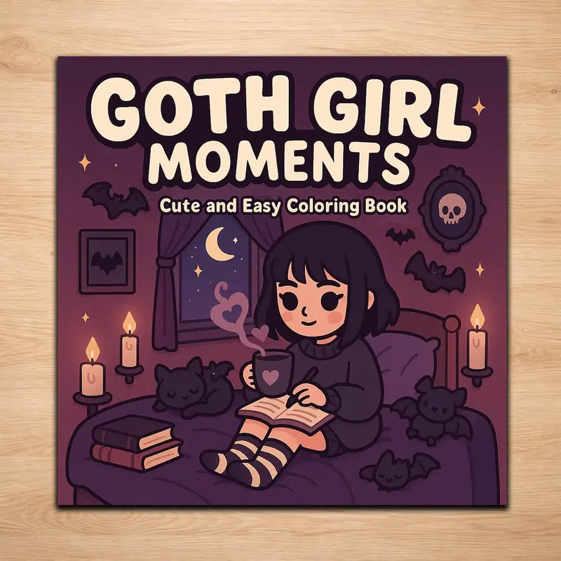 Gothic Halloween Coloring Gift Book for Teens & Adults, Fun Ghost Themed Pages, Relax & De-Stress, Perfect for Stress Relief