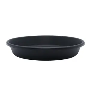 The HC Companies Classic 16 Inch Round Plastic Plant Pot Saucer Drip Tray, Black
