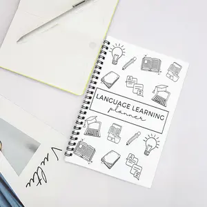 Adult Language Learning Planner Book, Weekly/monthly Study Schedule, Grammar Check List, Vocabulary Builder, Mind Map, Writing Tips