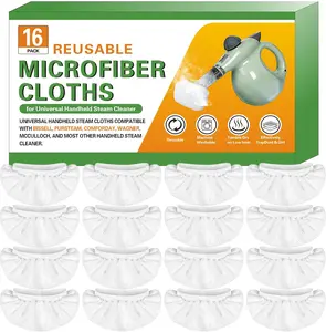 Snowlily 16-Pack Universal Microfiber Steam Cleaner Pads - Compatible with Bissell Steam Shot/PurSteam - Deep Clean Grease, Grime & Glass - Ultra Value for Home Deep Cleaning Glass