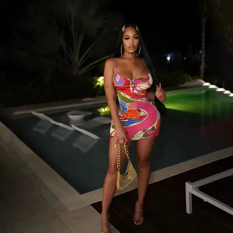 Puccii Print Princess Strap Midi Dress - Vibrant Swirl Prints, Comfortable & Stylish, Luxe Blend Fabric, Resort Collection