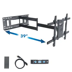 Mount-It! Full Motion TV Wall Mount with 39" Extra Long Extension for 40–80 Inch TVs, Corner TV Mount, Swivel & Tilt, VESA 200x200–600x400, Holds 121 lbs
