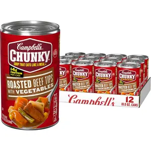 Chunky Soup, Roast Beef Tips With Vegetables Soup, 18.8 Oz Can (Case 12)