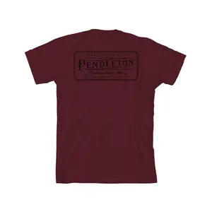 Pendleton Men's Vintage Logo Graphic Tee - Maroon/Black, RG1097-74789, Heritage Collection, 100% Soft Ring-Spun Cotton, Menswear, Short Sleeve, Round Neck, Casual Classic
