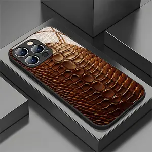 Phone Case - Matte Brown Phone Cover with a Crocodile Design, Suitable for iphone17 17Air 16 Pro 15 Promax 14 Plus 13 12 11