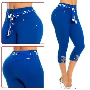 Colombian Jean Capri LU-0976 Casual Womenswear Comfort Colombian Jean Capri LU-0976 Casual Womenswear Comfort