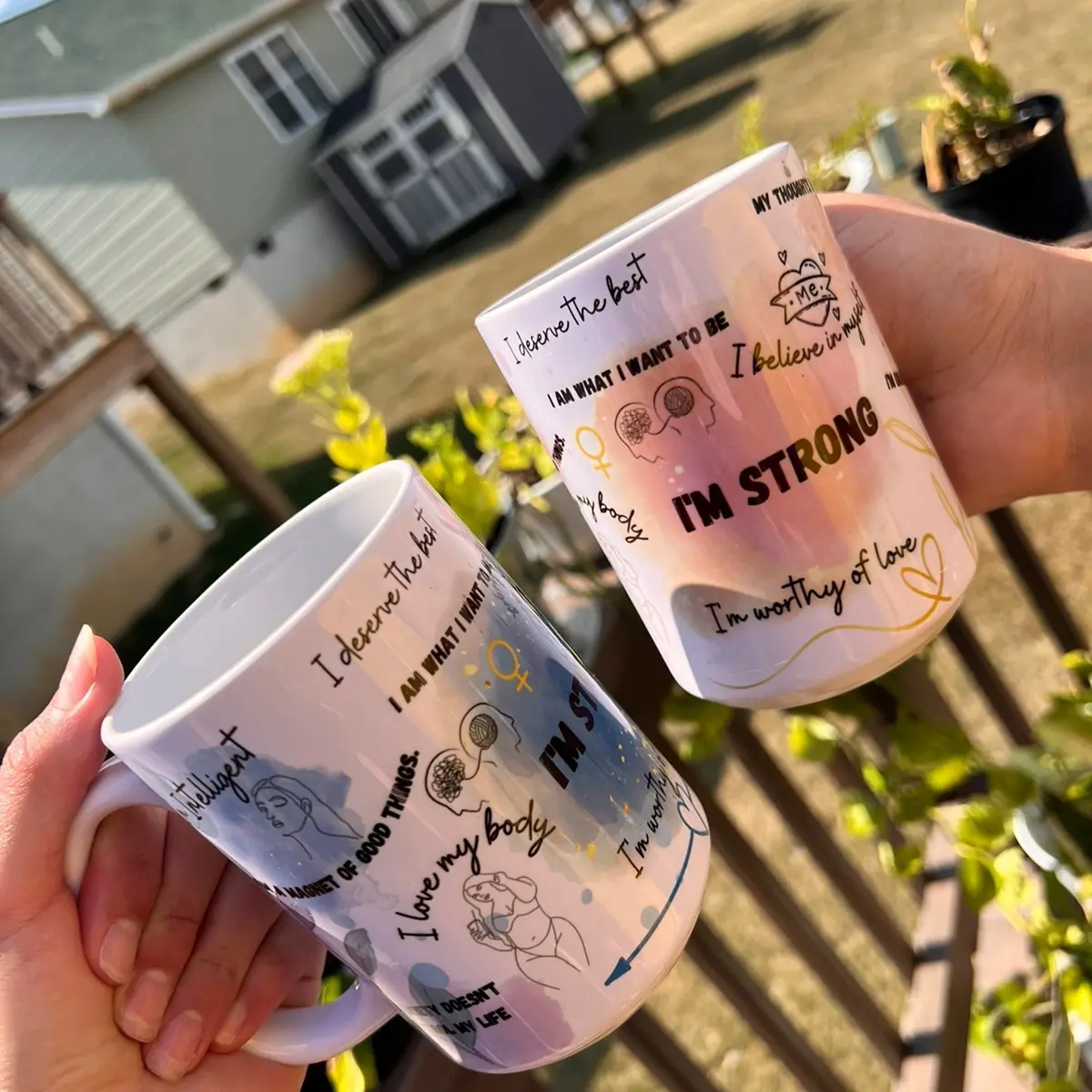 Positive Affirmation Mugs, Affirmations Mug, My Daily Affirmations Mug,  Mindfulness Mug, Positive Vibes Mug, Self Love Mug, Gifts. Coffee Drinkware Ceramic Washable Reusable Printed Rack Cup Reuse