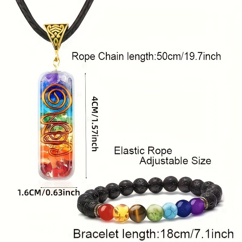 7 Chakra Natural Stone Beaded Necklace – Healing Crystal Reiki Pendant for Energy Balance, Yoga Meditation Jewelry, Spiritual Gift for Women Men