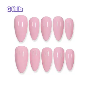 G Nails A64 Princess Pink Nails 10 pcs Handmade Press On Nails Reusablenails Handpaintednails Pinknails Almond Nails