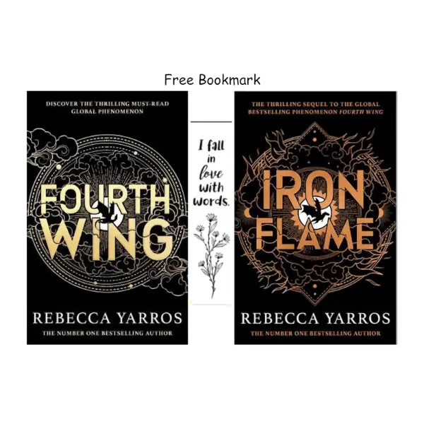 TRADING IN THE FIELD The Empyrean Series by Rebecca - Fourth Wing and Iron Flame Book Set with Bookmark, Fantasy Novel Collection Set