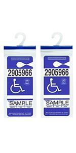 Handicap Placard Holder - Ultra Transparent Disabled Parking Permit Placard Protective Holder Cover with Large Hanger by (Set of 2)