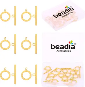 18K Gold Plated OT Toggle Clasps Non Tarnish 10x17mm 12 Pairs for Jewelry Making Findings