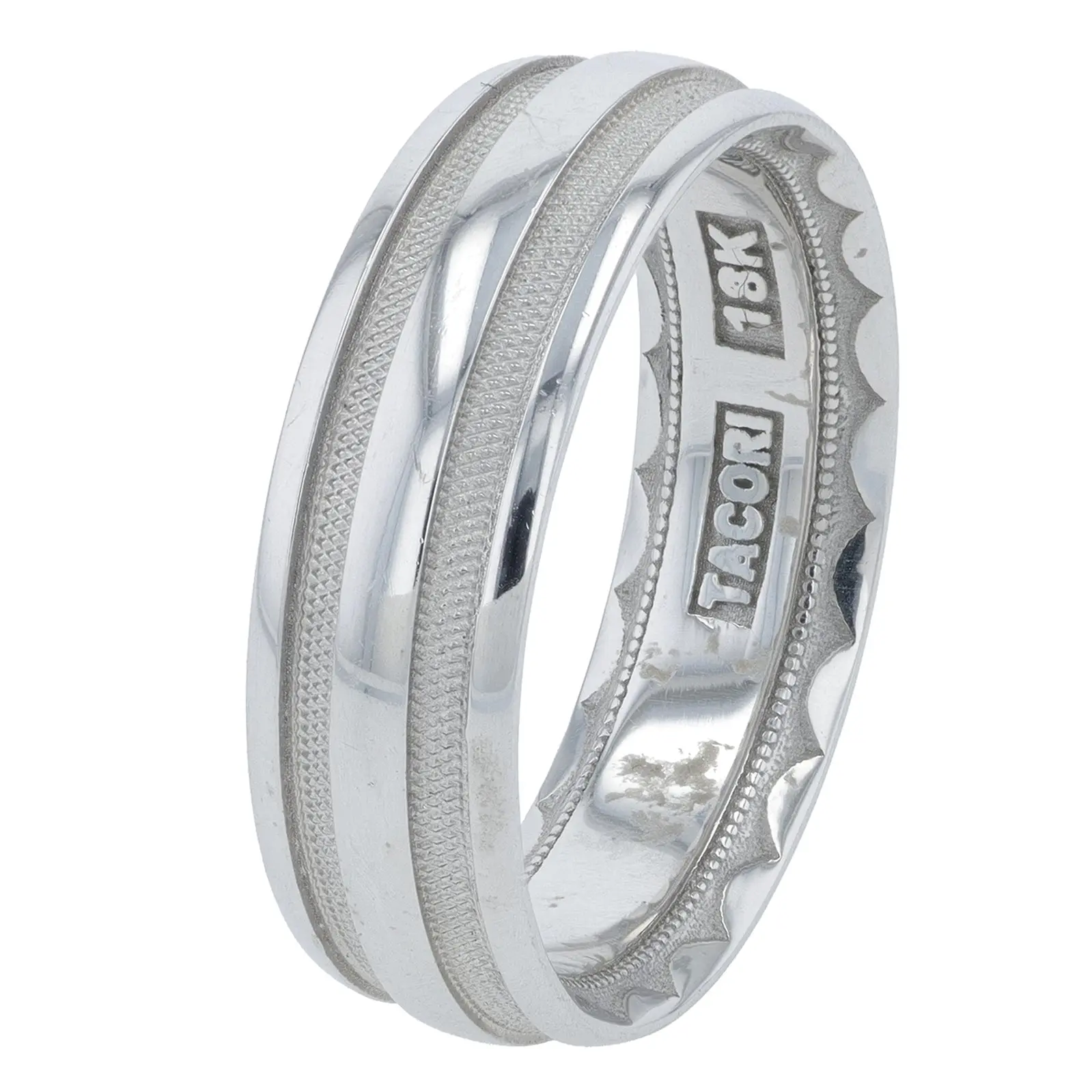 18K WG Tacori 7MM Gents Band