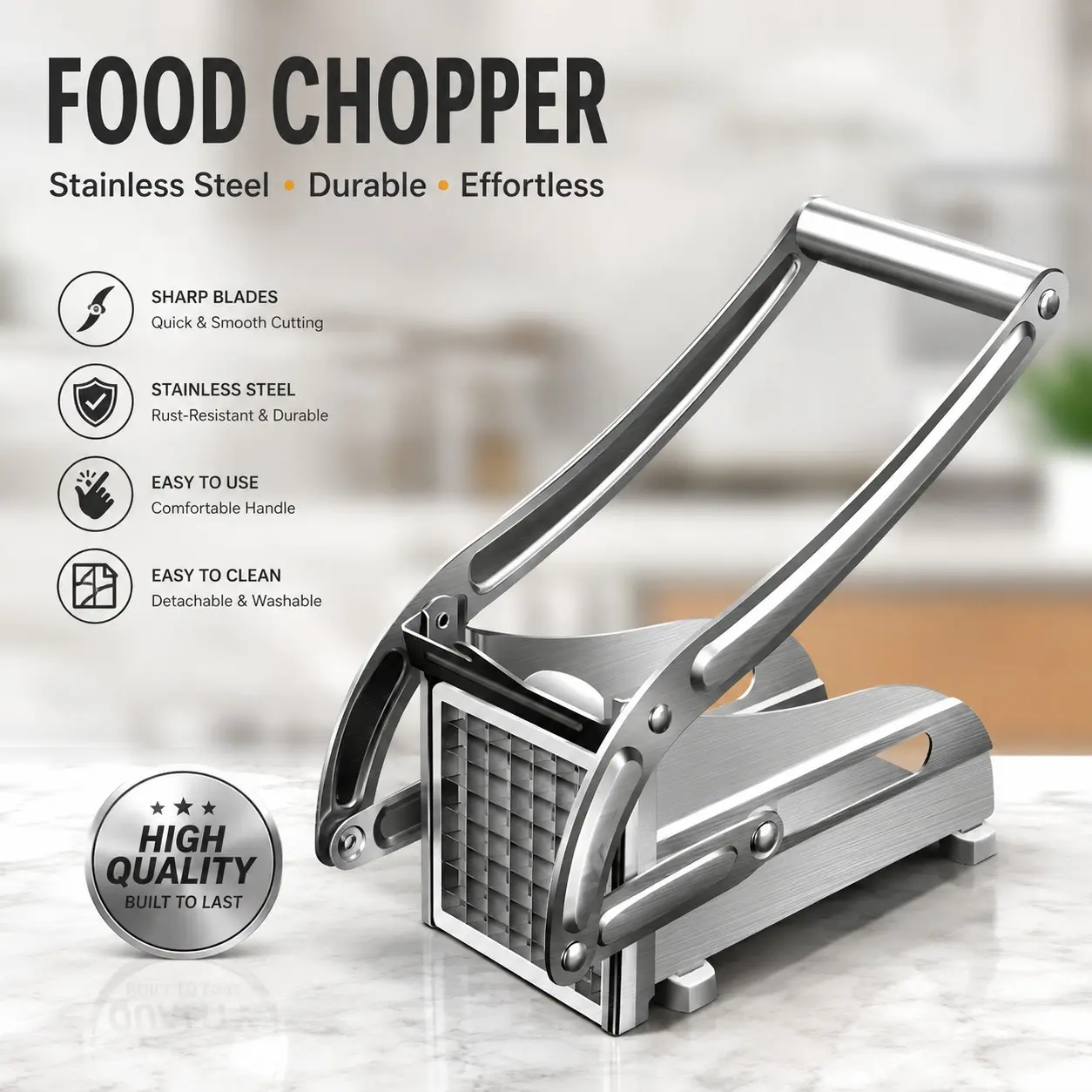 Vegetable chopper, Onion chopper dicer, french fry chopper, stainless steel fruit chopper, french fry shredder, vegetable shredder, onion shredder, food shredder, shredding potatoes carrots, kitchenware, kitchen gadgets, birthday gift