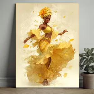 2D Flat, 2D 1pc Framed Manga-Style Yoruba Goddess Oshun Art Print - Vibrant African Orisha Wall Decor, Love & Fertility Deity Poster with Pine Wo,Christmas Decorations and Halloween Decorations,Canvas Wall Art Decoration,Put Quality First.	