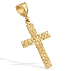 Gold Nugget Cross Necklace for Men 5mm Rope Chain - Fashion Accessory
