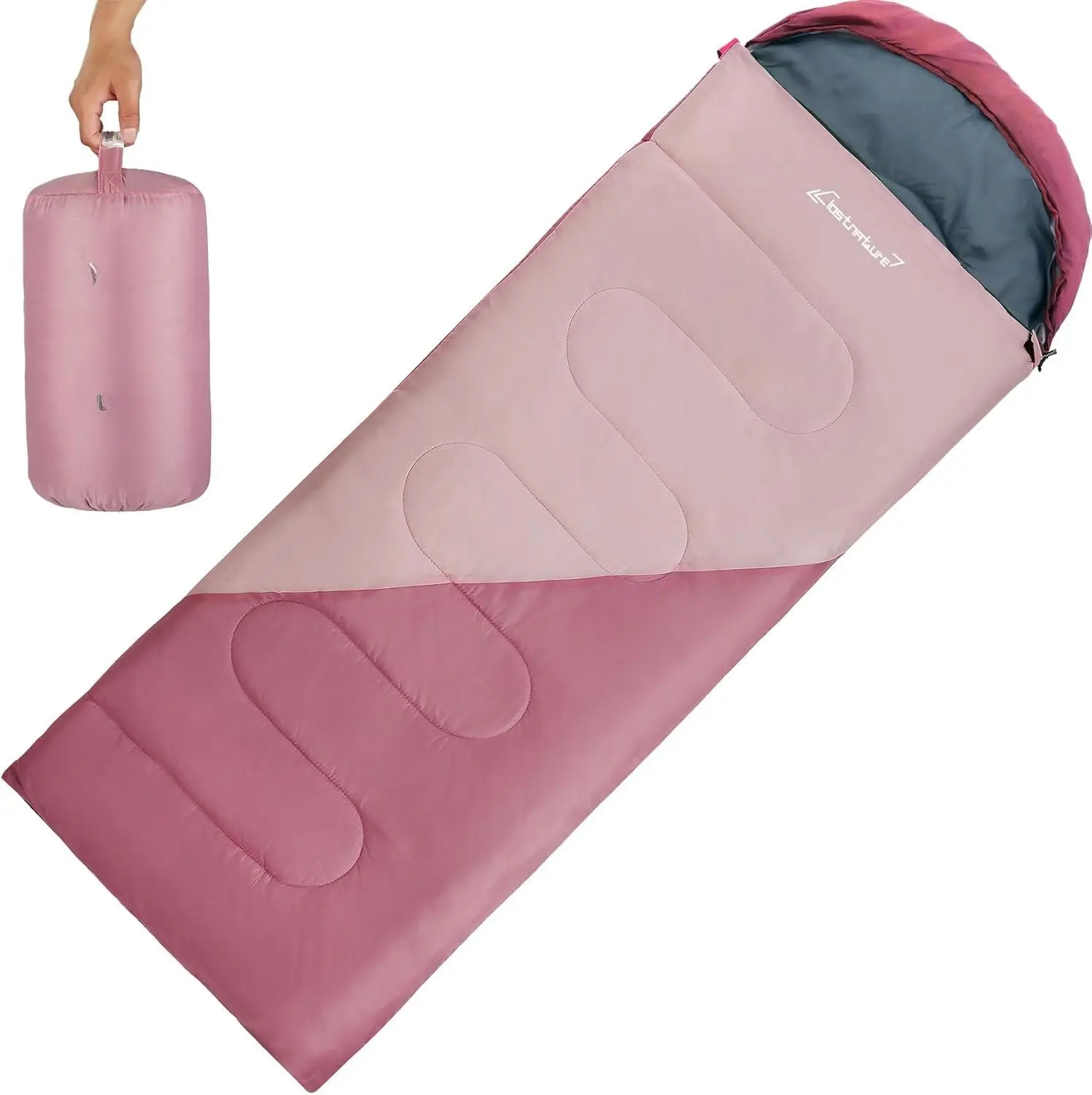 Sleeping Bag for Adults and  - Lightweight Camping Sleeping Bag for Girls, Boys, Youths, Ultralight Backpacking Sleeping Bag for Cold Weather - Compression Sack Included(Left Zipper)