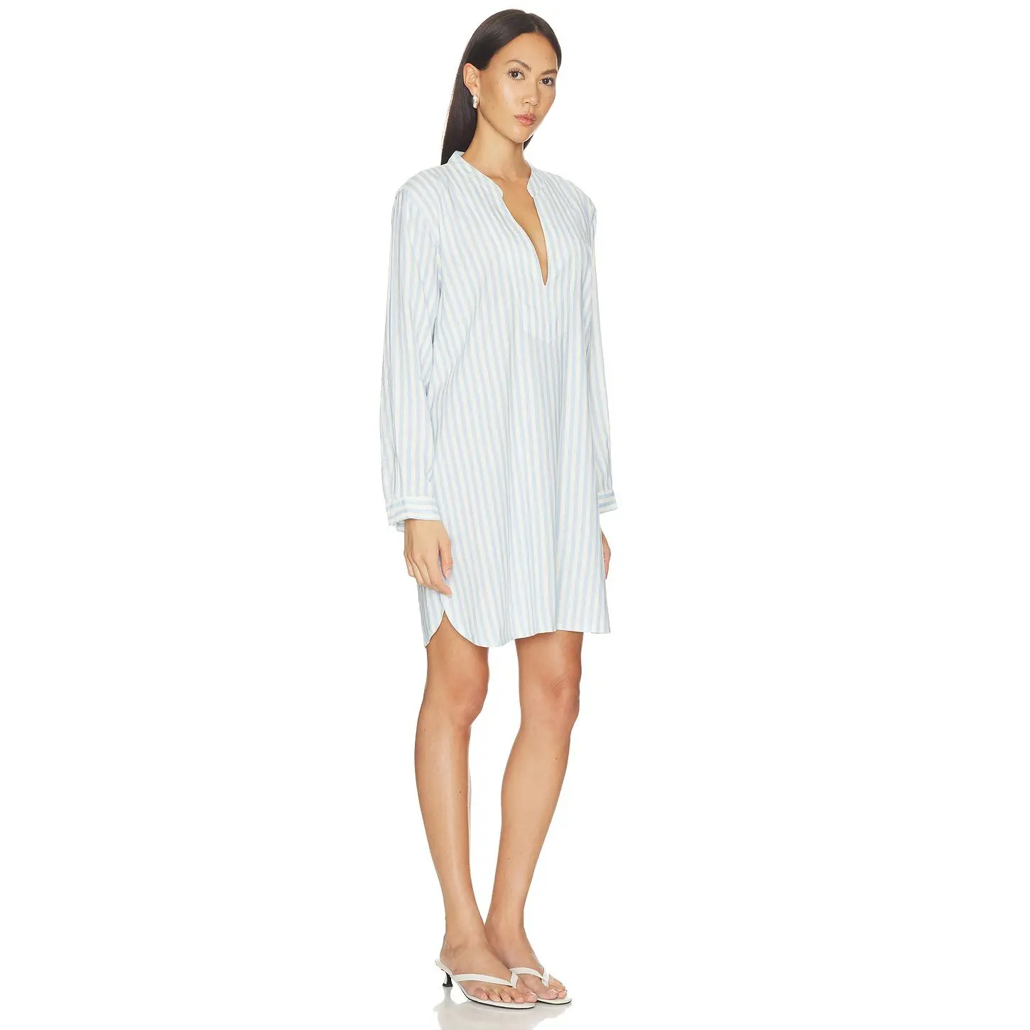 Seafolly Stripe Boxy Mini Dress in Ice Blue