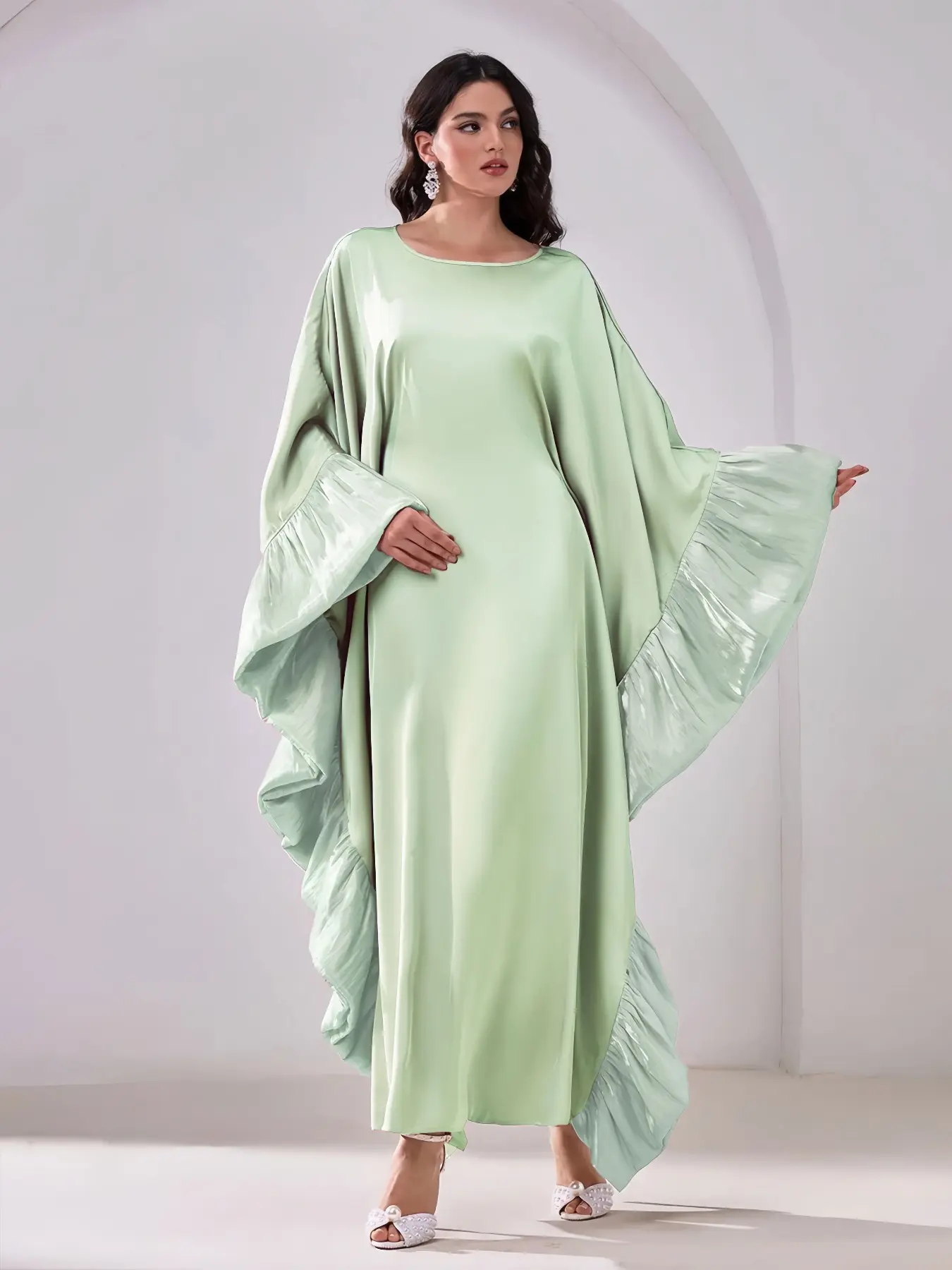 Women's Muslim Middle Eastern Long Maxi Robe Plain Color Modesty Abaya Party Dress, Loose-Fitting Woven Fabric, All Seasons Modest Style, Loose Abayas, Modesty Muslim Clothing, Islamic Modesty Clothes