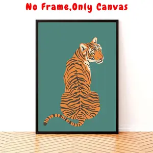 Tiger Pattern Unframed Painting, 1 Count Modern Wall Art, Wall Decor for Home Living Room Bedroom Study Room, Home Decor, Ornaments, Artistic