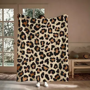 Classic Leopard Print Pattern Blanket, 1 Count Soft Warm Flannel Throw Blanket, Cozy Nap Blanket for Home Office Travel