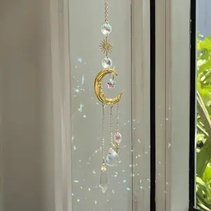 Sun, Moon, Stars, Wind Chimes, Crystal Sun Catcher, - Rainbow Maker, Perfect For Home And Garden Decoration And All Occasions