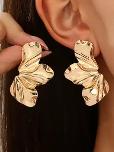 Vintage Flower Earrings, Ear Studs, Exaggerated Petal Design, Simple Style for Women, Daily Wear, Versatile Jewelry Accessory