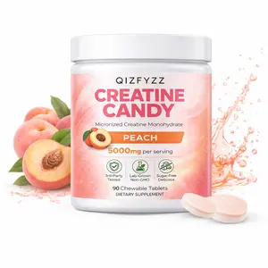Creatine Chews 5000mg – Peach Flavor | Micronized Creatine Monohydrate, 90 Chewable Tablets | Sugar-Free, 3rd-Party Tested, Non-GMO | Energy, Strength & Workout Performance | No Mixing Required