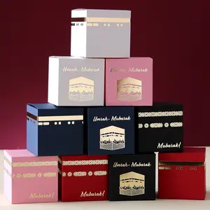 9 Mini Candy Gift Boxes, Elegant Small Boxes with Gold Foil Umrah Mubarak Sign, Perfect for Chocolate, Gifts, Parties, Weddings