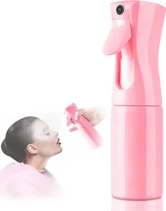 Continuous Hair Water Spray Bottle - Mist bottle sprayer for Hair, Home Cleaning, Salons, Gardening, Body Care & More (Pink) Organiser Canister