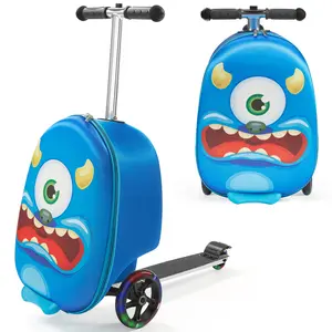 Rideable Suitcase: 20-Inch Scooter Luggage — Blue