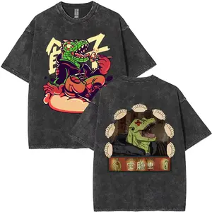 Dorohedoro Kaiman Vintage Washed Graphic Tee, Unisex Gothic Manga Rock Hip Hop Oversized Retro Cotton Streetwear Tops